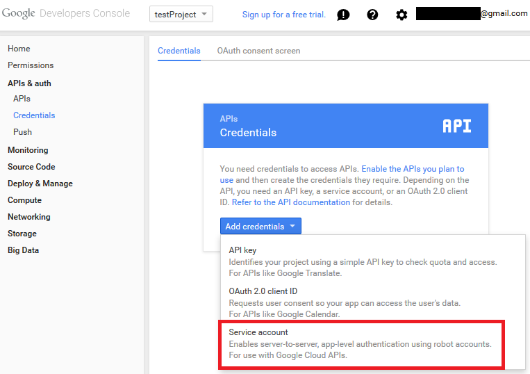 Add Credentials